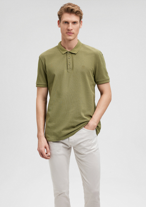 Mavi Tricou Polo Verde Masliniu Slim Barbati [3]
