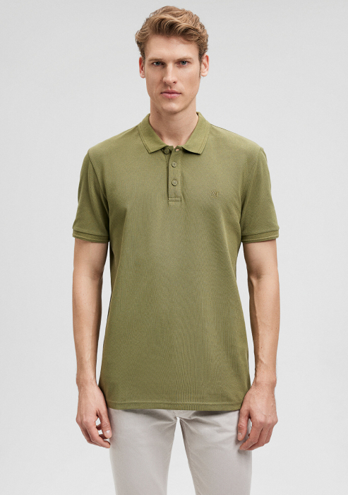 Mavi Tricou Polo Verde Masliniu Slim Barbati [4]