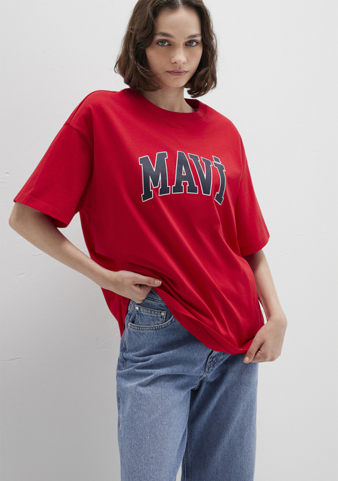 Mavi Tricou Rosu Oversize Femei [1]