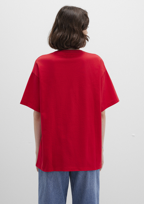 Mavi Tricou Rosu Oversize Femei [5]