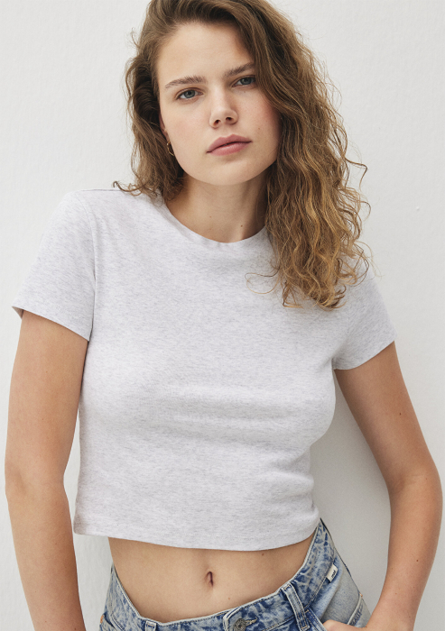 Mavi Женская Футболка Snow Grey Melange Crop [1]