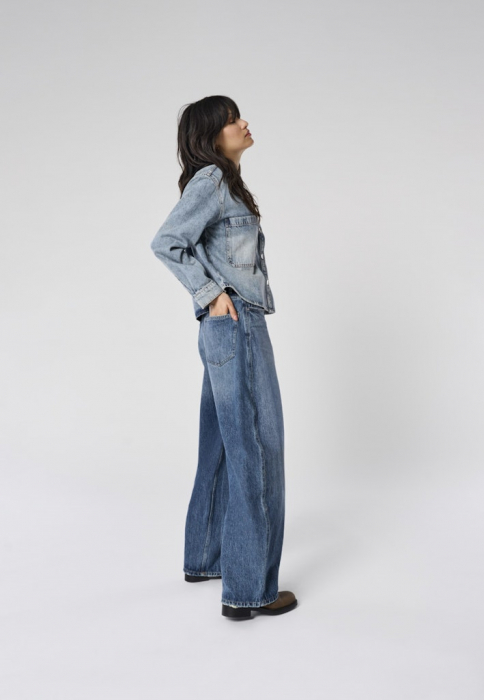ONLY Blugi Dark Blue Denim Barrel Femei [3]