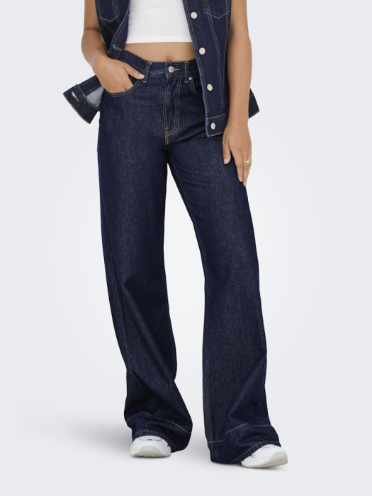 ONLY Blugi Dark Blue Denim Linea Wide Femei [2]