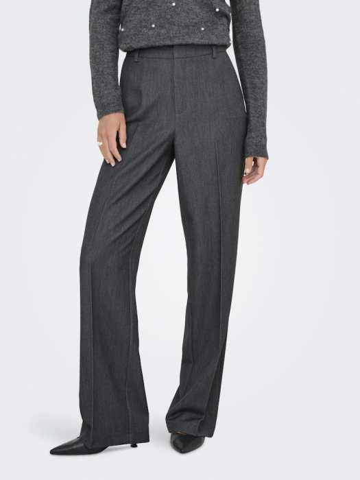 ONLY Pantaloni Dark Grey Melange Straight Tapered Femei [4]