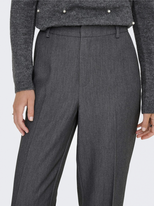 ONLY Pantaloni Dark Grey Melange Straight Tapered Femei [2]