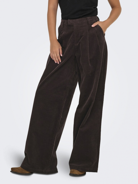 ONLY Pantaloni Seal Brown Wide Femei [1]