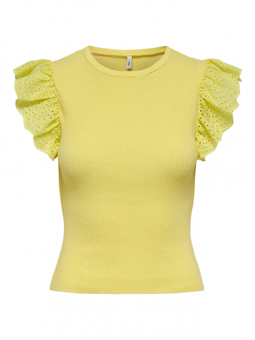 Only Pulover Cu Maneca Scurta Galben  Femei [1]