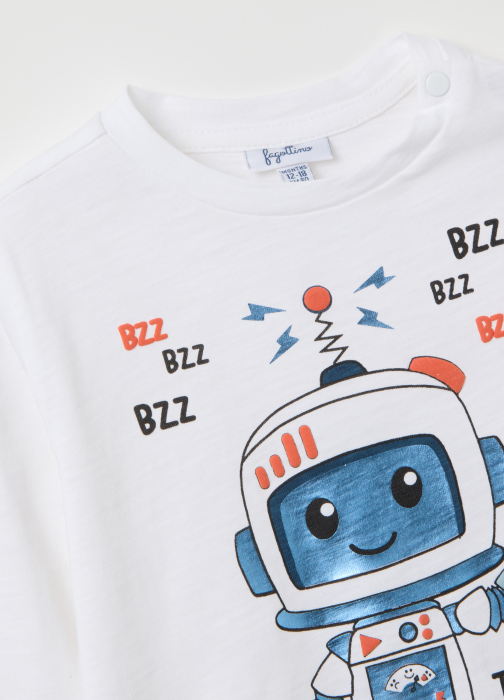 OVS Kids Bluza Lucent White Baieti 9-36 Luni [4]