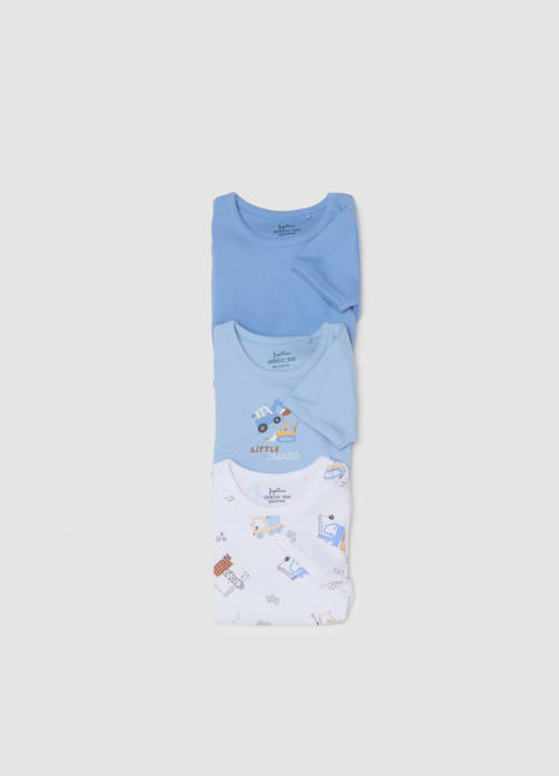 OVS Kids Body Maneca Scurta Chambray Blue  Baieti 0-9 Luni [3]