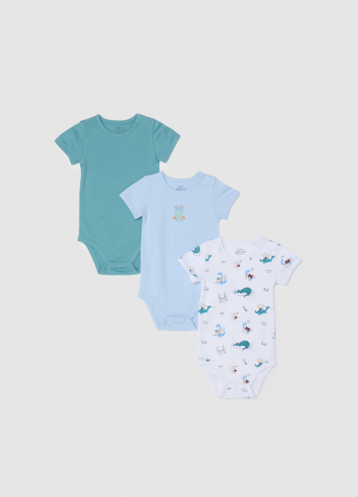 OVS Kids Боди С Коротким Рукавом Для Мальчиков Chambray Blue  0-9 Месяцев [1]