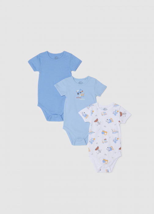 OVS Kids Body Maneca Scurta Chambray Blue  Baieti 0-9 Luni [1]