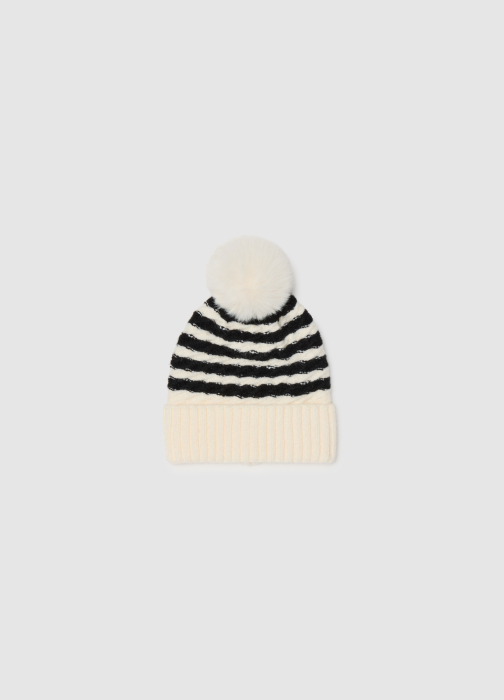 OVS Kids Шапка Для Девочек Black-Striped Off-White 3-10 Лет [1]