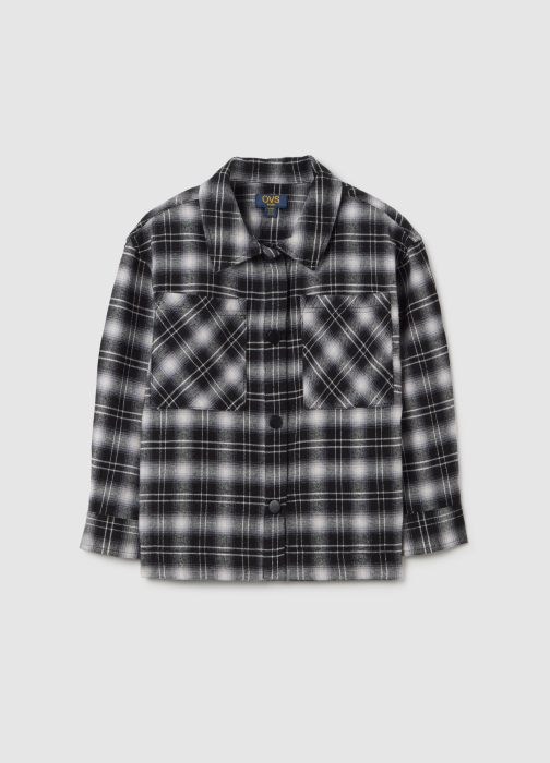 OVS Kids Camasa Maneca Lunga Black/White Check Fete 3-10 Ani [1]
