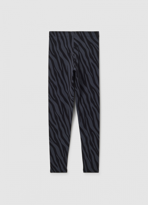 OVS Kids Colanți Black-Striped Grey Fete 10-15 Ani [2]