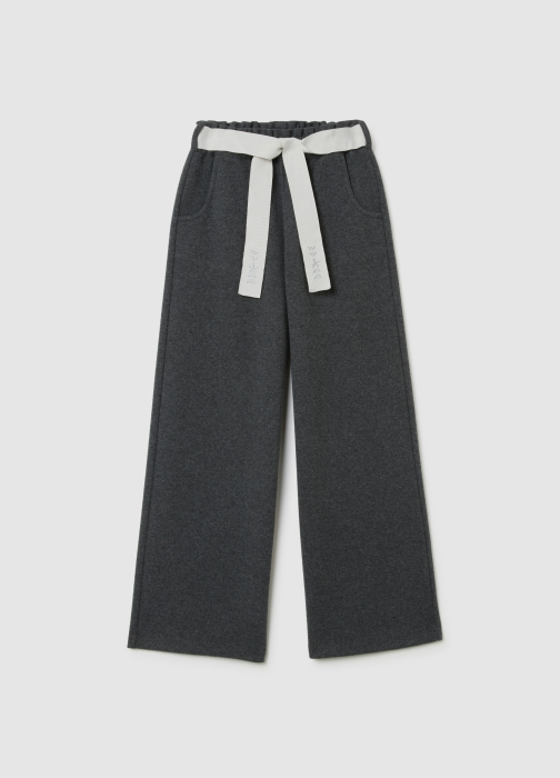 OVS Kids Pantaloni Gabardin Gri Deschis Fete 3-10 Ani [1]