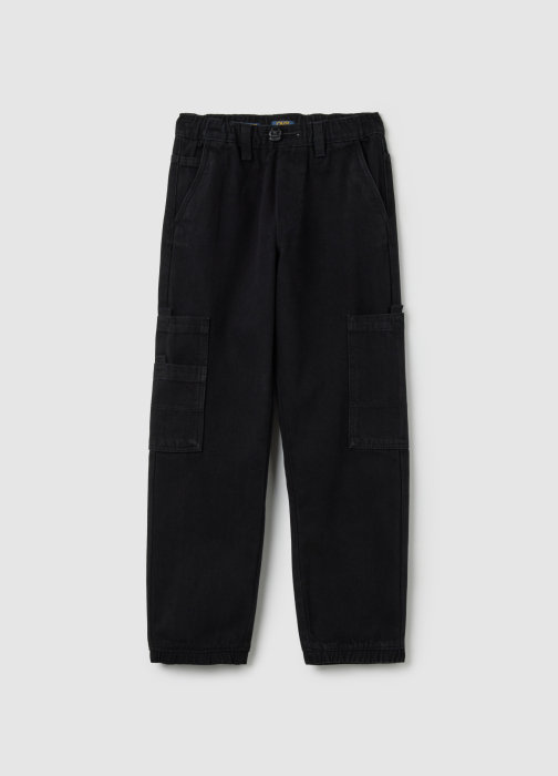 OVS Kids Pantaloni Gabardin Negri Baieti 10-15 Ani [1]