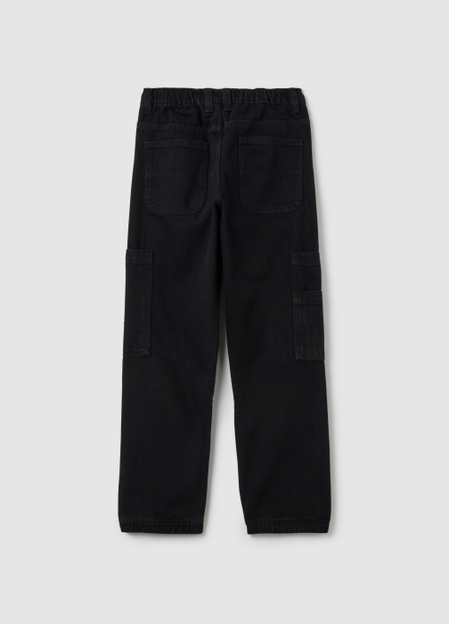 OVS Kids Pantaloni Gabardin Negri Baieti 10-15 Ani [2]