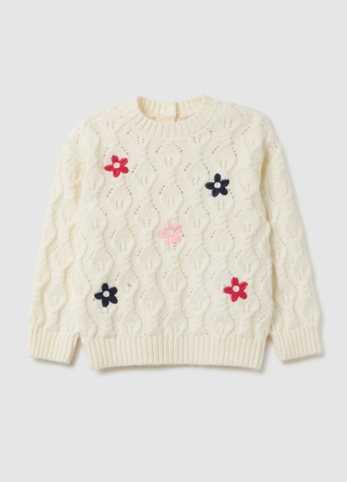 OVS Kids Pulover White Alyssum Fete 9-36 Luni [1]