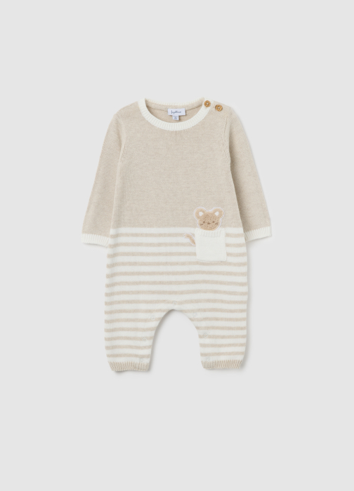 OVS Kids Salopeta Beige Melange Baieti 0-9 Luni [1]