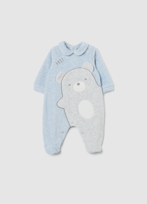 OVS Kids Salopeta Light Blue Melange Baieti 0-9 Luni [1]