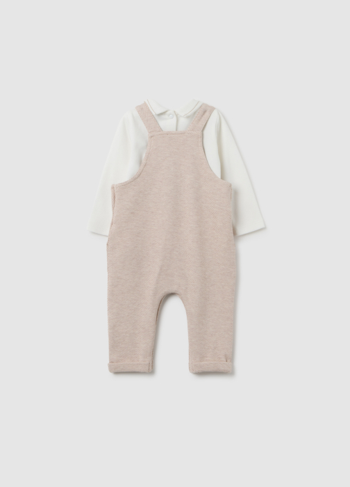 OVS Kids Set Tricou + Pantaloni Beige Melange Baieti 0-9 Luni [2]