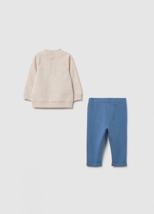 OVS Kids Set Tricou + Pantaloni Beige Melange Baieti 0-9 Luni [2]