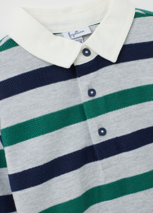 OVS Kids Tricou Polo Maneca Lunga  Gri Deschis Baieti 9-36 Luni [3]