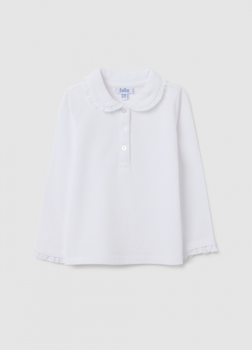 OVS Kids Tricou Polo Maneca Lunga  Lucent White Fete 9-36 Luni [1]