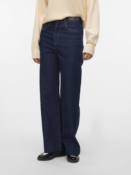 VERO MODA Blugi Dark Blue Denim Bottom Wide Femei [2]