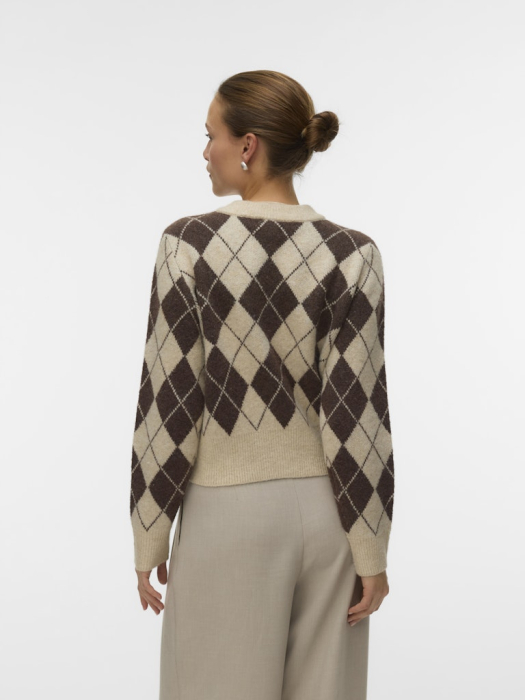 VERO MODA Женский Кардиган Oatmeal Chocolate Martini  [4]