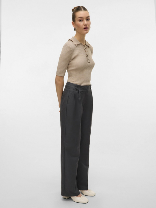 VERO MODA Pantaloni Dark Grey Melange Straight Femei [4]