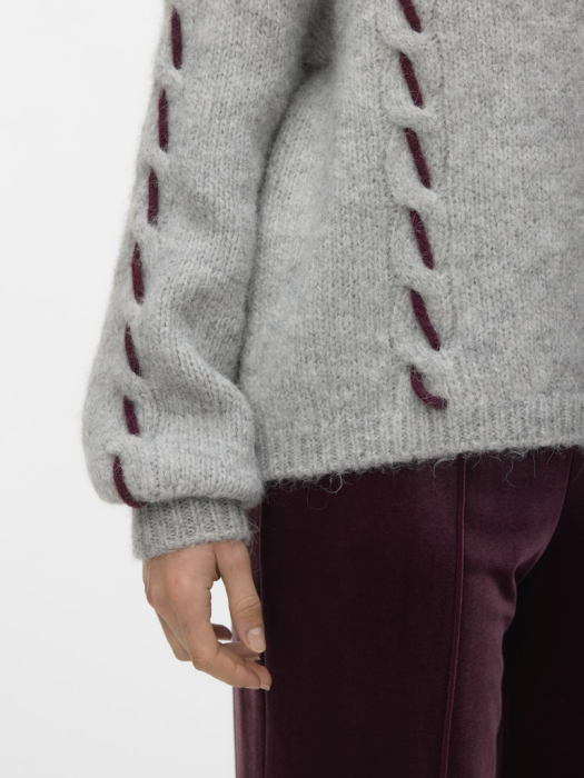 VERO MODA Pulover Gri Deschis  Femei [4]
