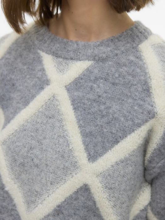 VERO MODA Pulover Medium Grey Melange Birch  Femei [3]
