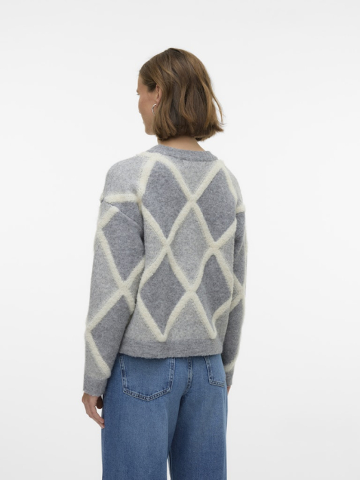 VERO MODA Pulover Medium Grey Melange Birch  Femei [4]