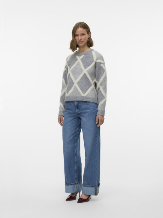 VERO MODA Pulover Medium Grey Melange Birch  Femei [1]