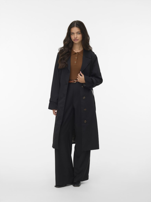 VERO MODA Женский Тренчкот Чёрный  [1]