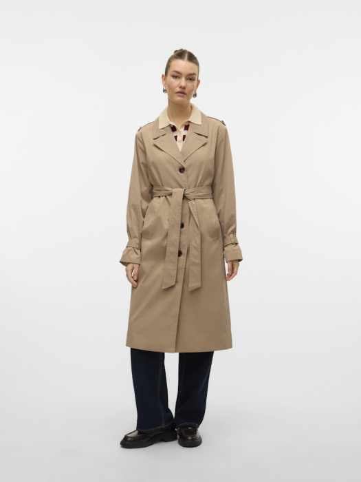 VERO MODA Trench Silver Mink  Femei [3]