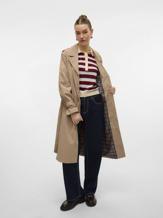 VERO MODA Trench Silver Mink  Femei [2]