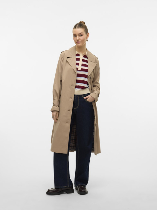 VERO MODA Trench Silver Mink  Femei [1]