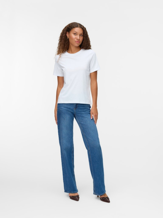 VERO MODA Tricou Bright White Silver Studs  Femei [1]