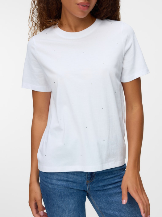VERO MODA Tricou Bright White Silver Studs  Femei [2]