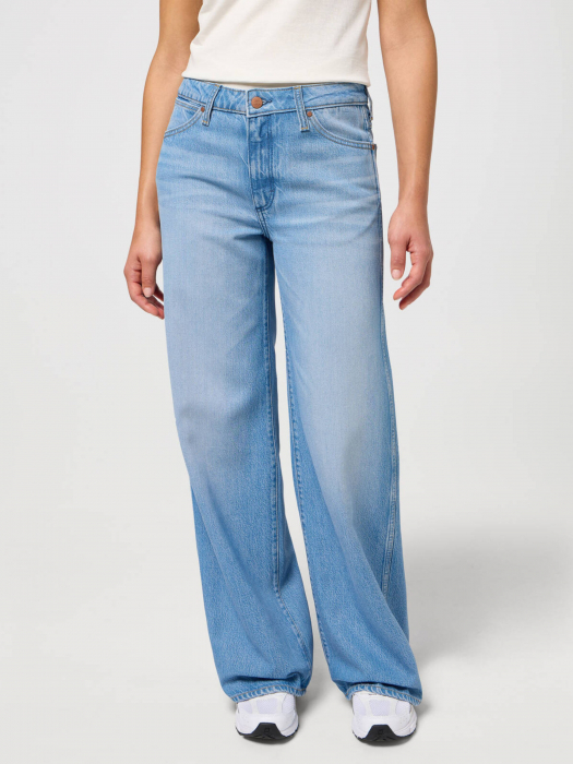Wrangler Blugi Albastri Deschisi WORLD WIDE Wide Leg Femei [3]