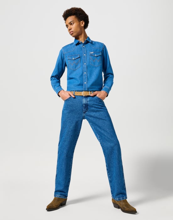 Wrangler Blugi Regular Bootcut Blue Barbati [4]