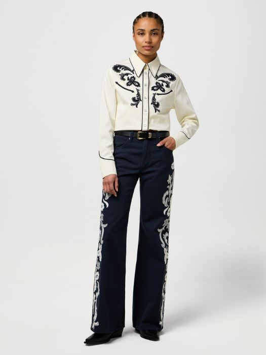 Wrangler Женские Джинсы Dark Navy 70S Flare Flare [1]