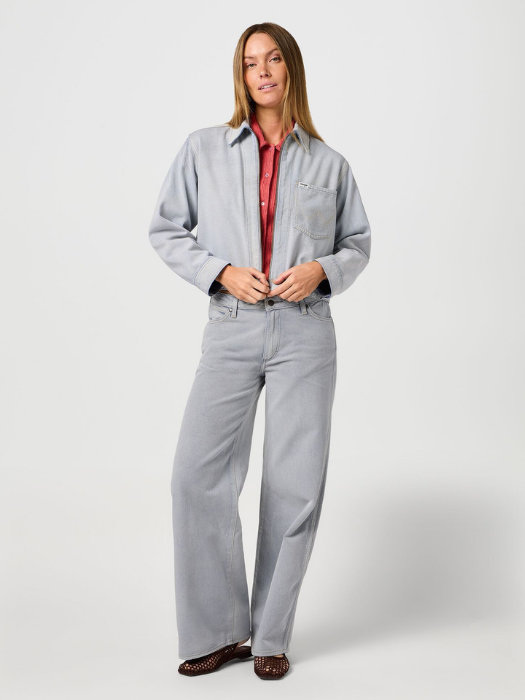 Wrangler Blugi Gri Deschis WORLD WIDE Wide Leg Femei [5]