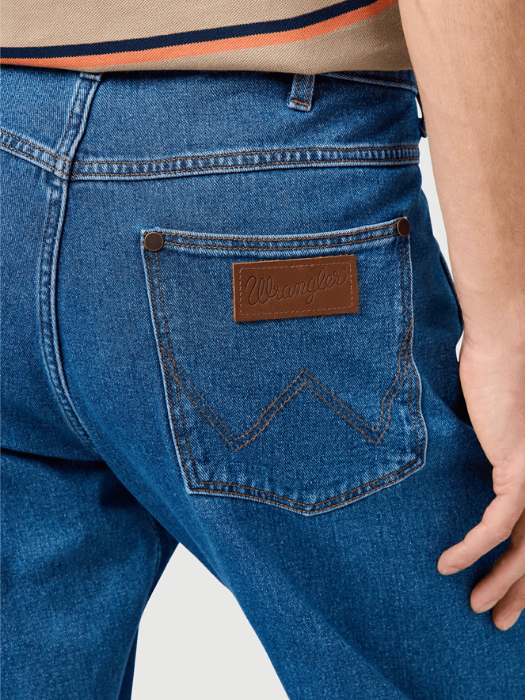 Wrangler Мужские Джинсы Темно-Синие FRONTIER Relaxed Straight [4]