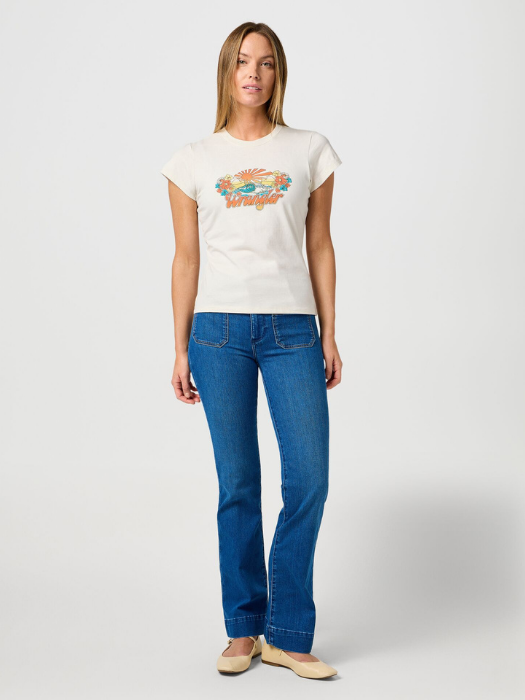 Wrangler Blugi Albastri FLARE Flare Femei [5]