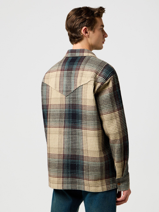 Wrangler Camasa Bej/Turcoaz Relaxed Barbati [5]
