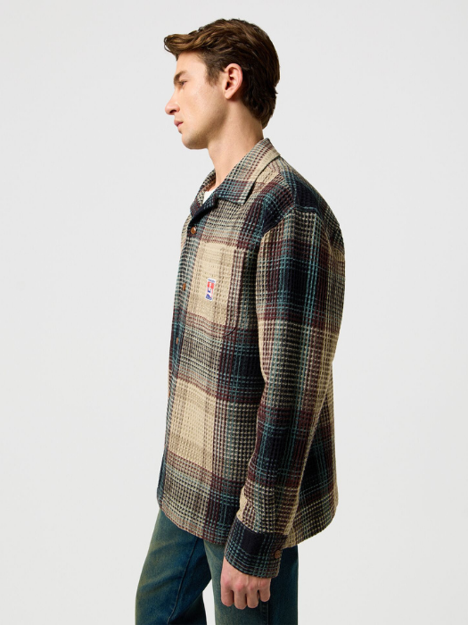 Wrangler Camasa Bej/Turcoaz Relaxed Barbati [4]