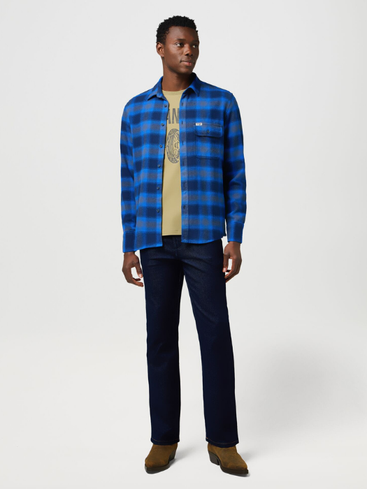 Wrangler Мужская Рубашка Синяя Regular [2]
